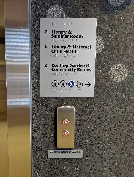 Raised and tactile lift buttons Raised and tactile lift buttons