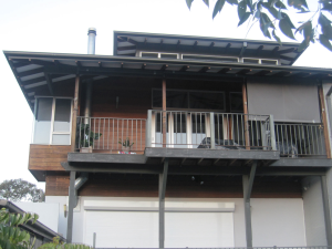 The rear western side of the house. 