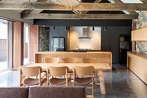 Cover Image.  The Lake House, Tasmania, by biotope architecture.interiors has been designed to be self-sufficient for water and energy with additional energy generated fed back to the grid (Image: Peter Mathew)